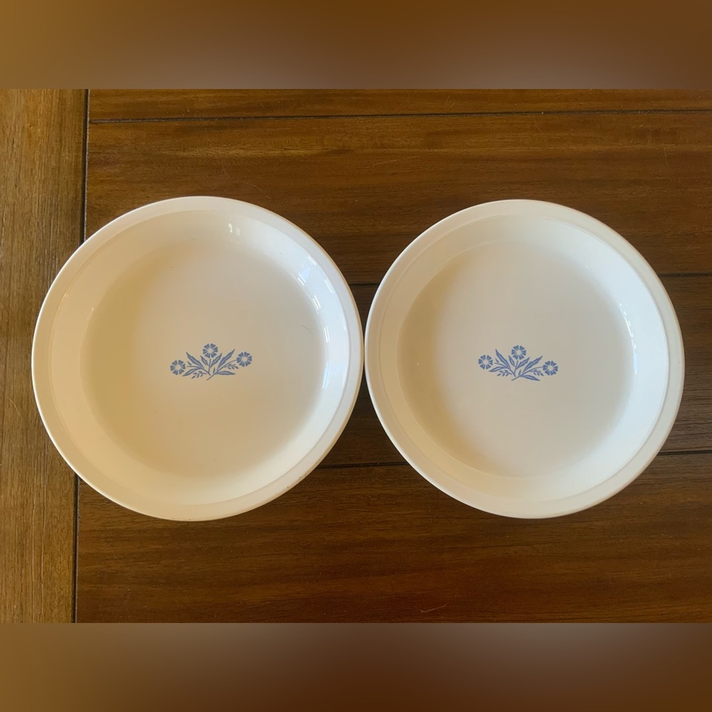 2 CorningWare Blue Cornflower pie pans